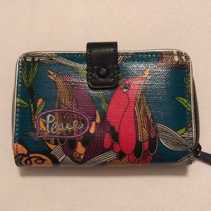 🌺 Sak roots “Peace” birds wallet 💐 nwot